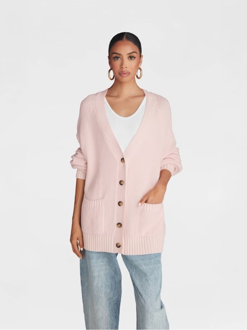 KBB by KAHLANA Women's 'The Letterman Cardigan' - Pink S